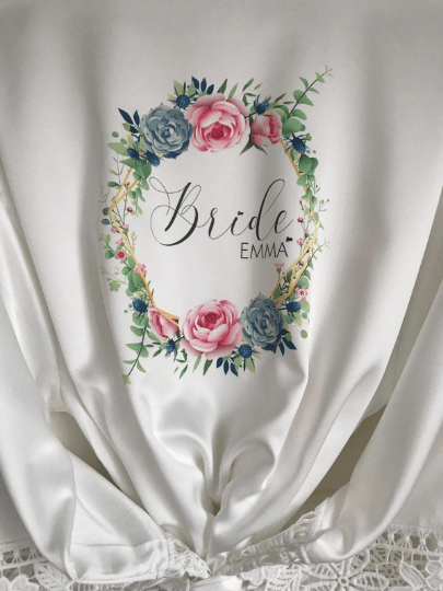 Indiya range Lace Satin Wedding Robe - Image 2