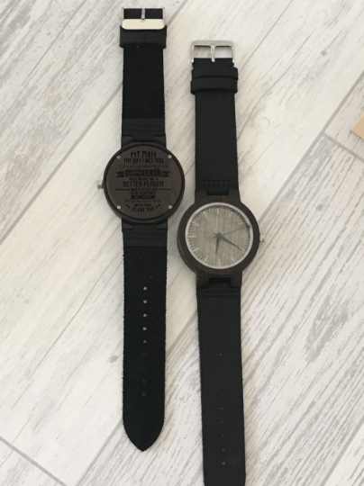 My Man Dark Wooden Quote Watch - Image 2