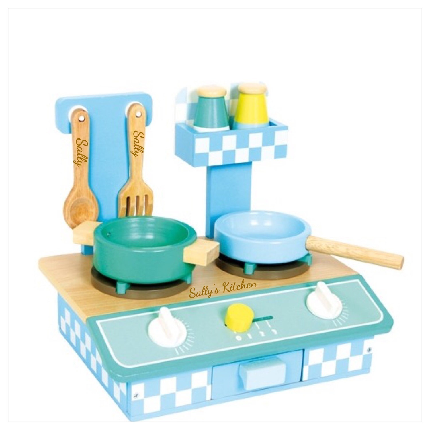 Retro Wooden Personalised Kitchen Set