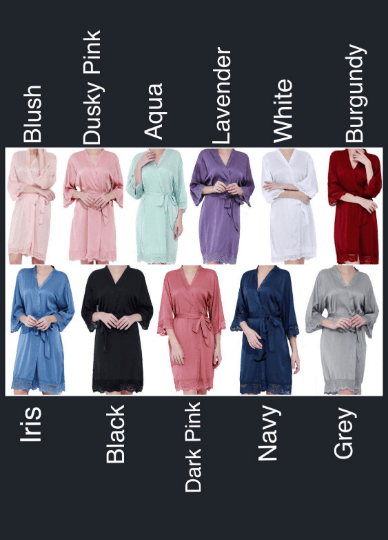 Melissa Lace Satin Wedding Robe - Image 2