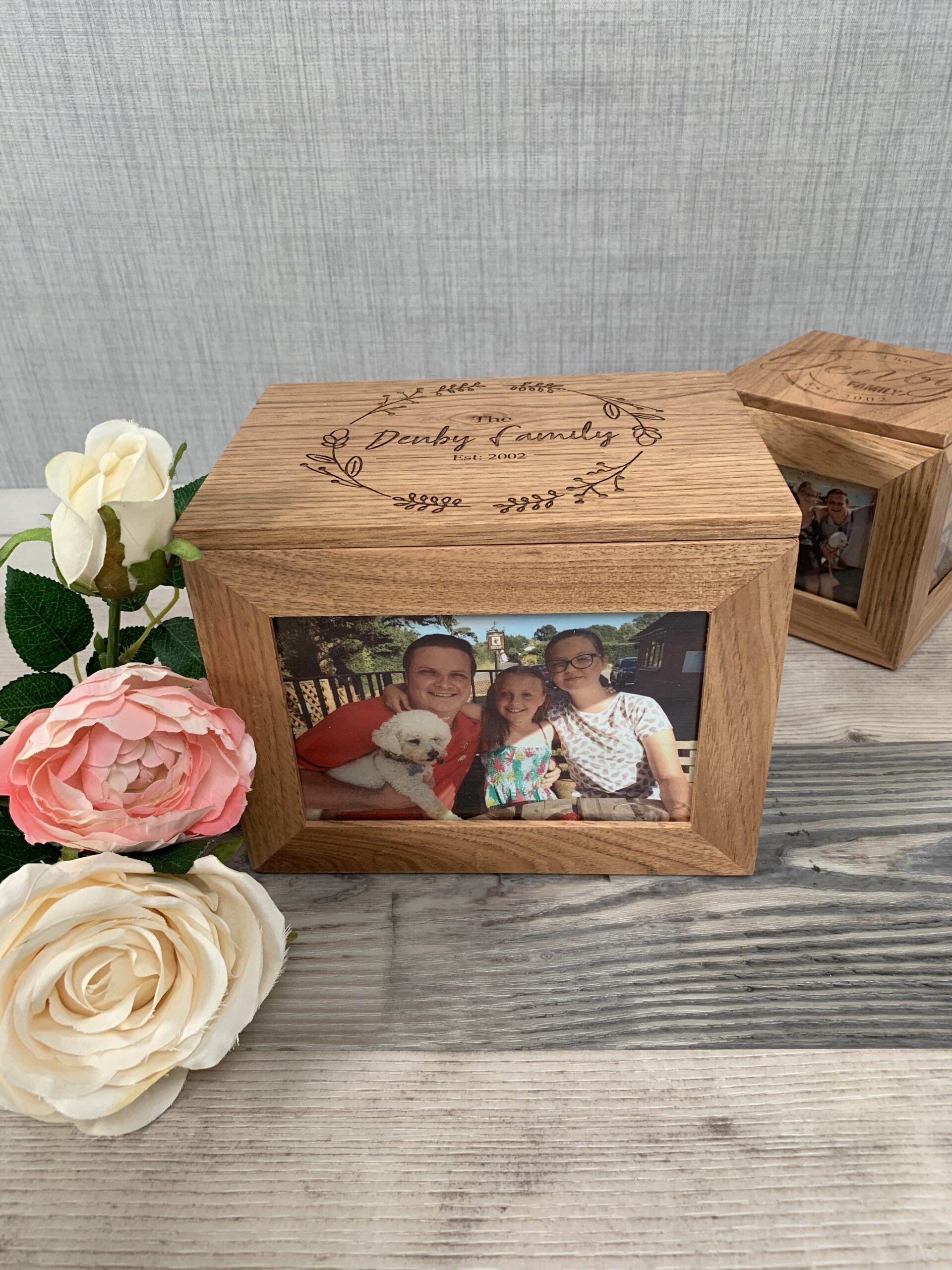 Personalised Family Special Memories Oak Photo Cube Keepsake Box 6x4" - Image 7
