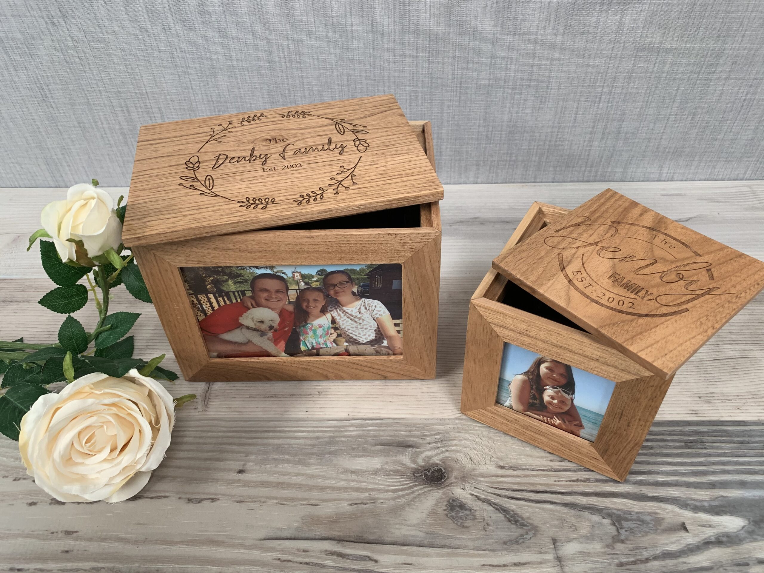 Personalised Photo Cube Oak Square Keepsake Gift - Image 3