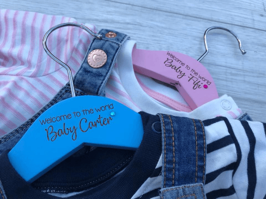 Personalised Baby Hanger With Bling - Welcome To The World