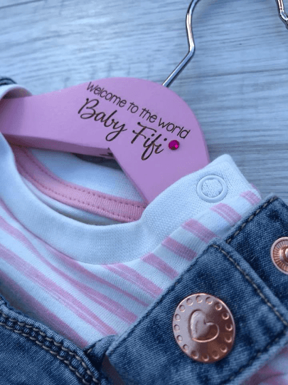 Personalised Baby Hanger With Bling - Welcome To The World - Image 5