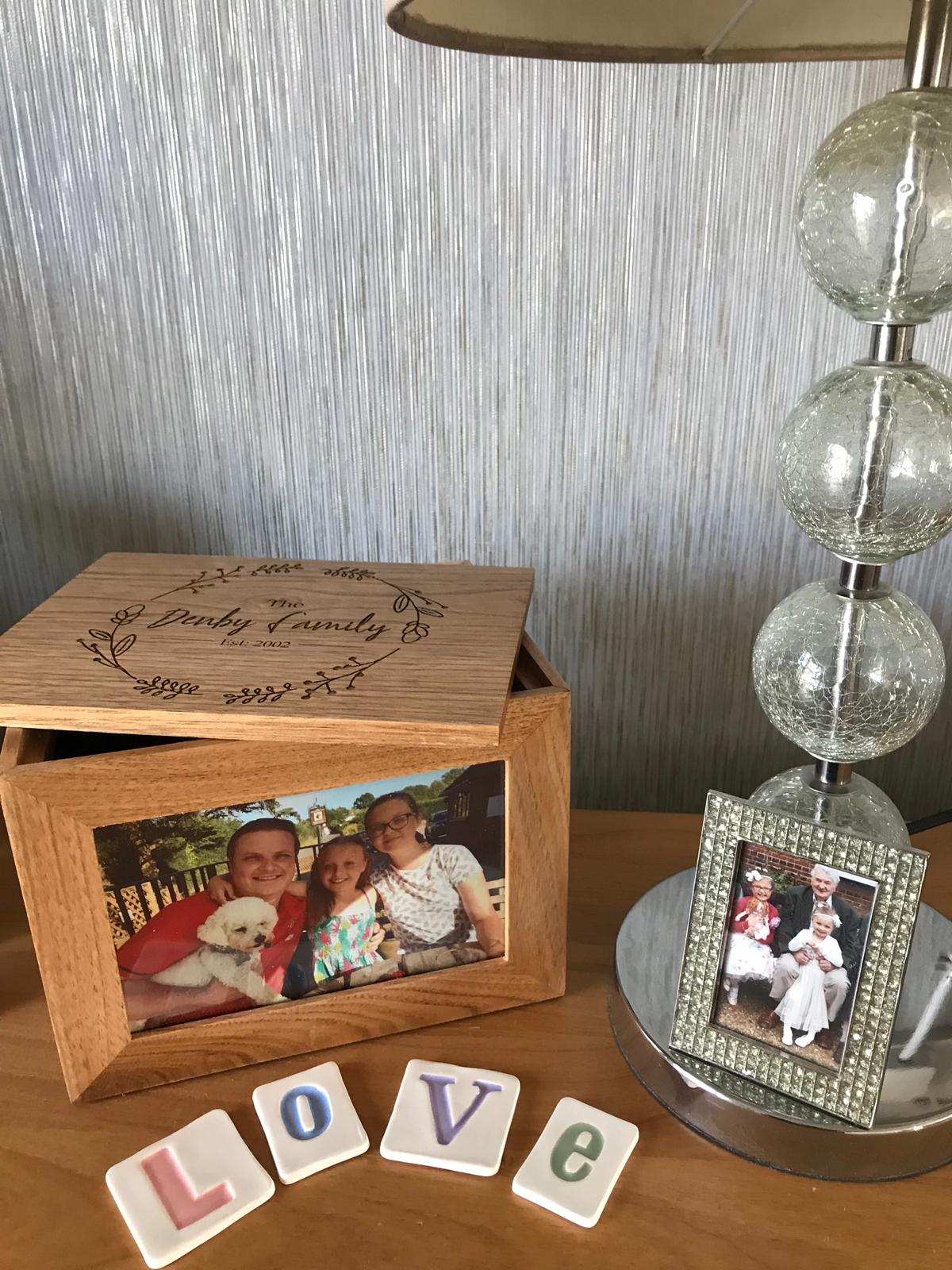 Personalised Family Special Memories Oak Photo Cube Keepsake Box 6x4" - Image 6