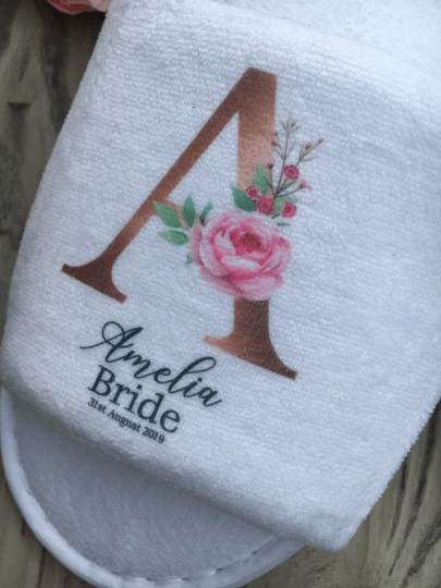 Jessica printed floral wedding slippers - Image 4