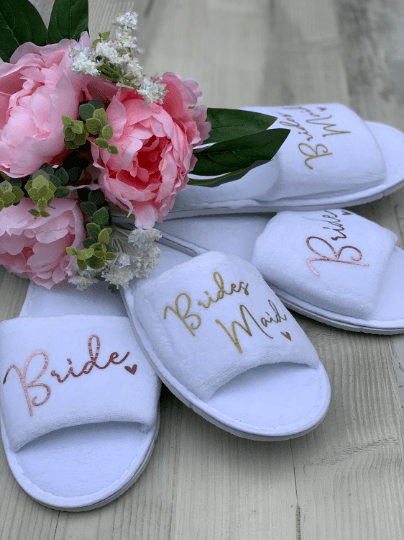 Melissa range personalised wedding slippers - Image 3