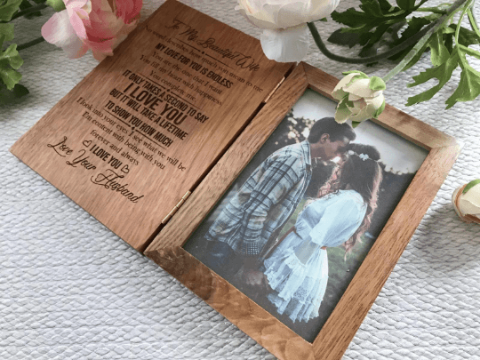 Personalised To My Beautiful Wife Hinged Photo Frame - Image 4