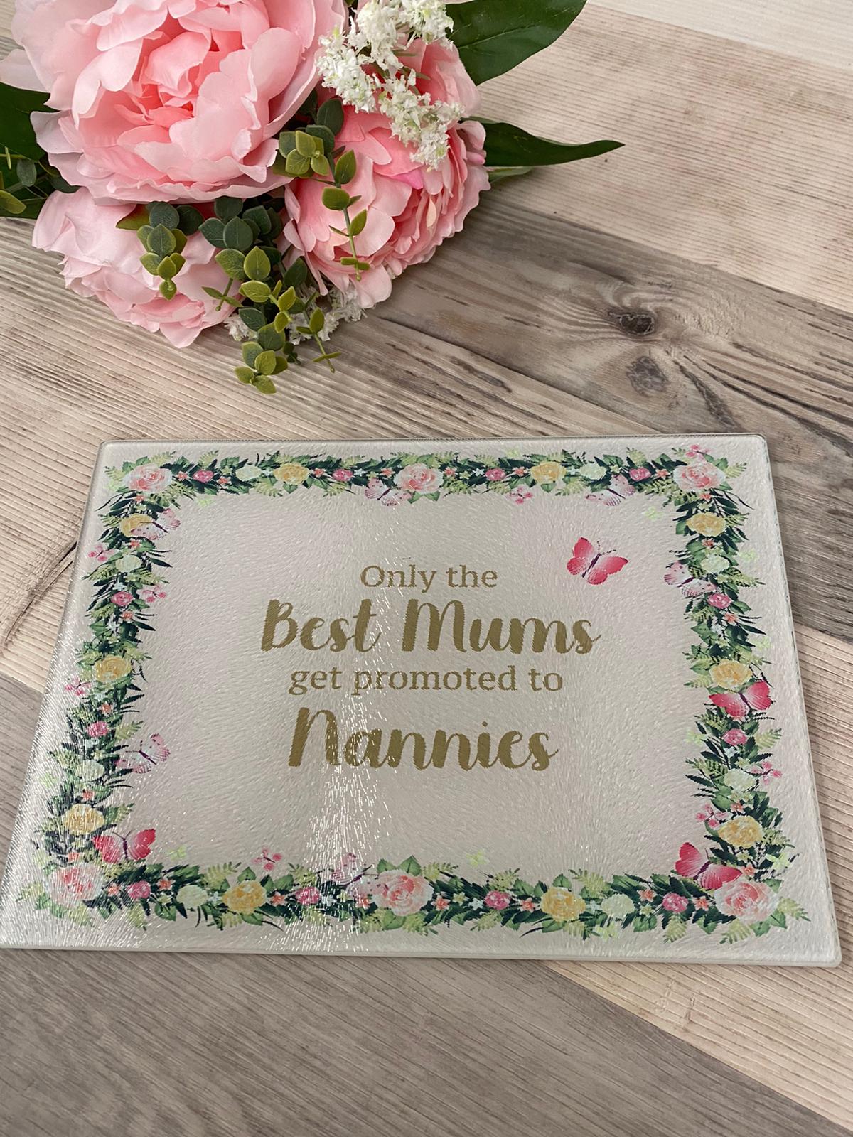 Promoted To Nannie Glass Chopping Board - Image 6