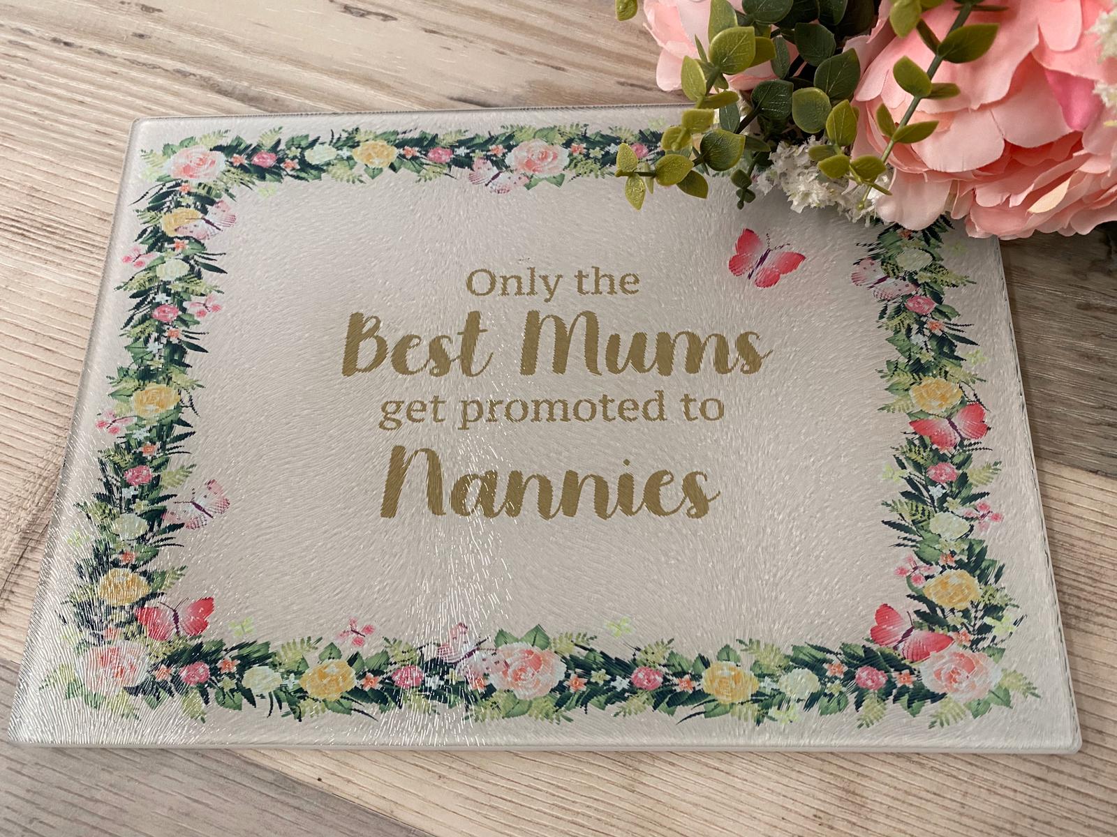 Promoted To Nannie Glass Chopping Board - Image 5