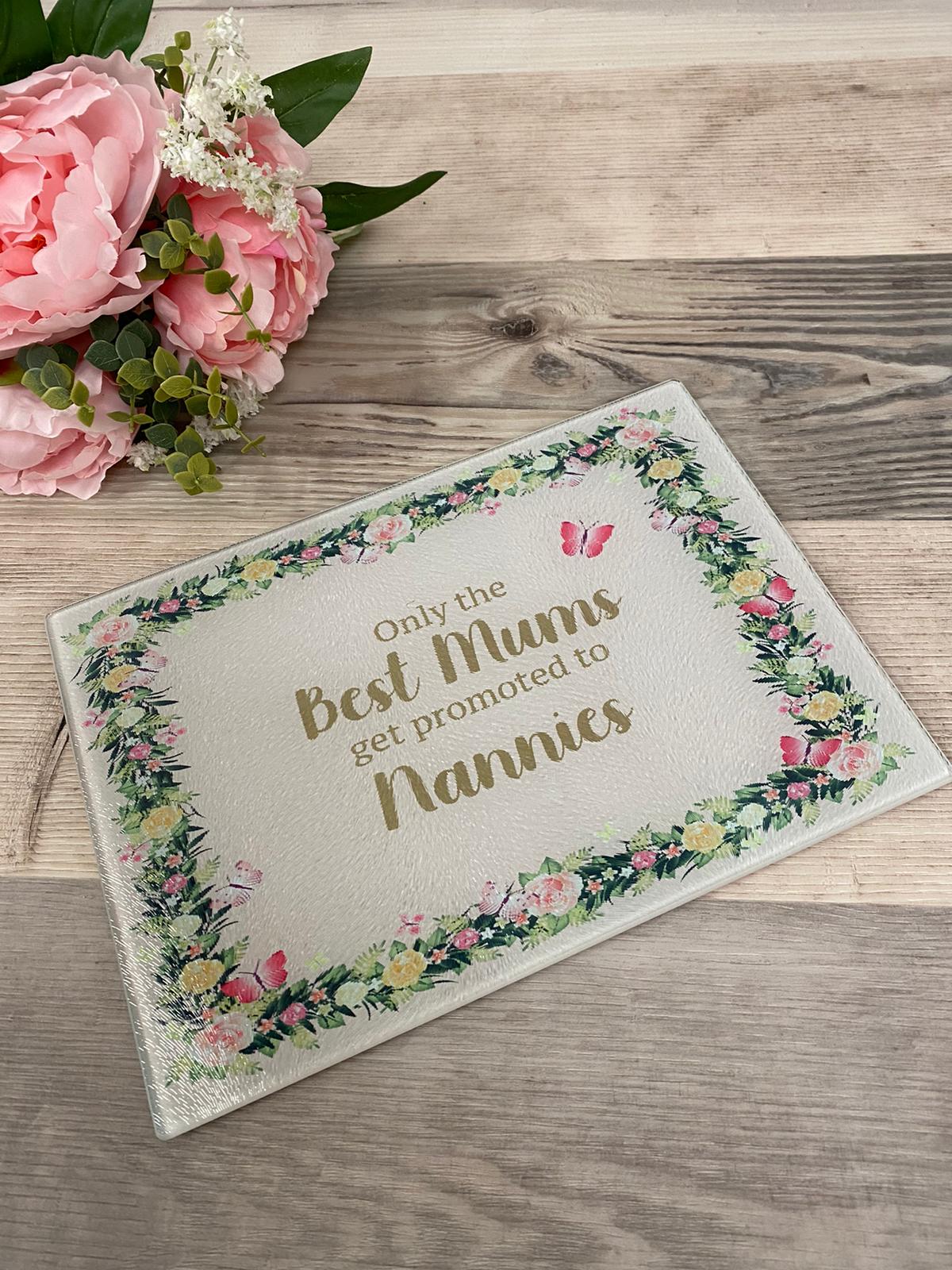 Promoted To Nannie Glass Chopping Board - Image 3