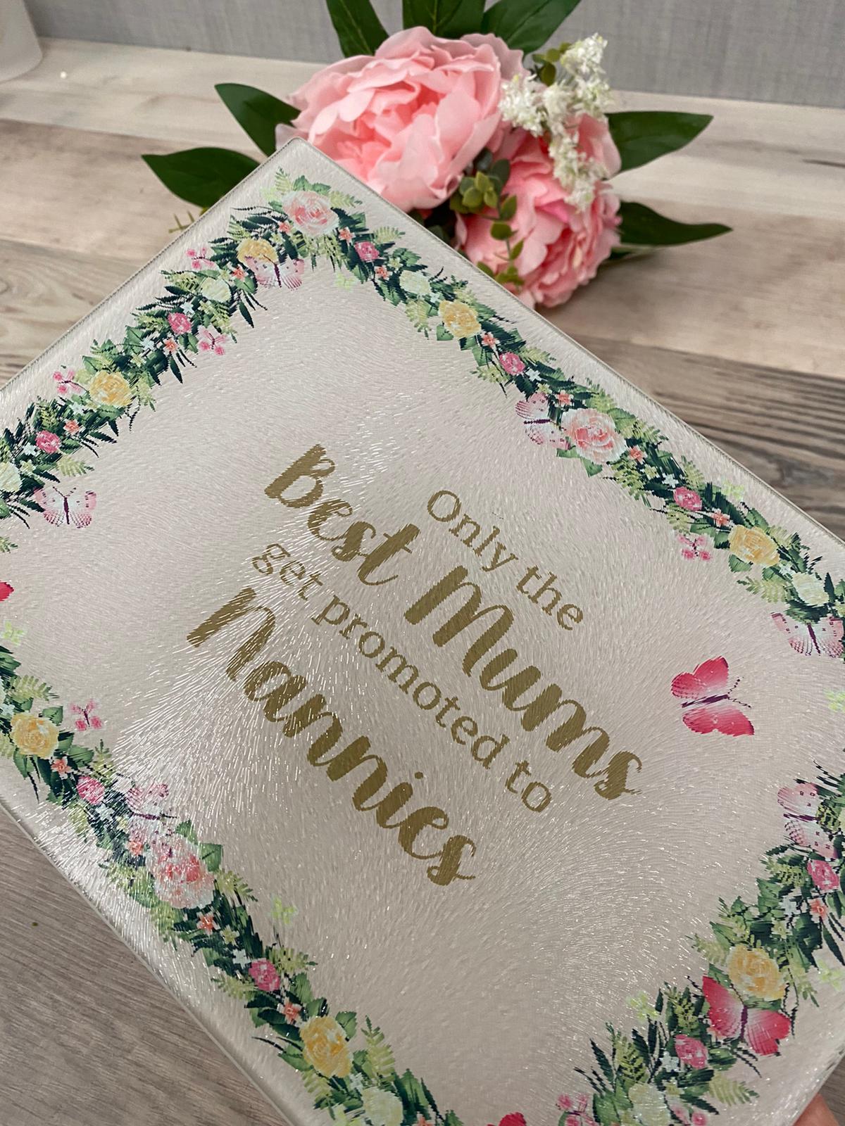 Promoted To Nannie Glass Chopping Board - Image 2