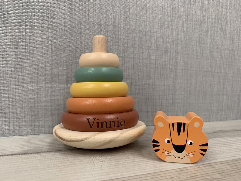 Personalised Wooden Toy Tiger Stacker - Image 5