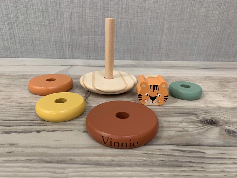 Personalised Wooden Toy Tiger Stacker - Image 4