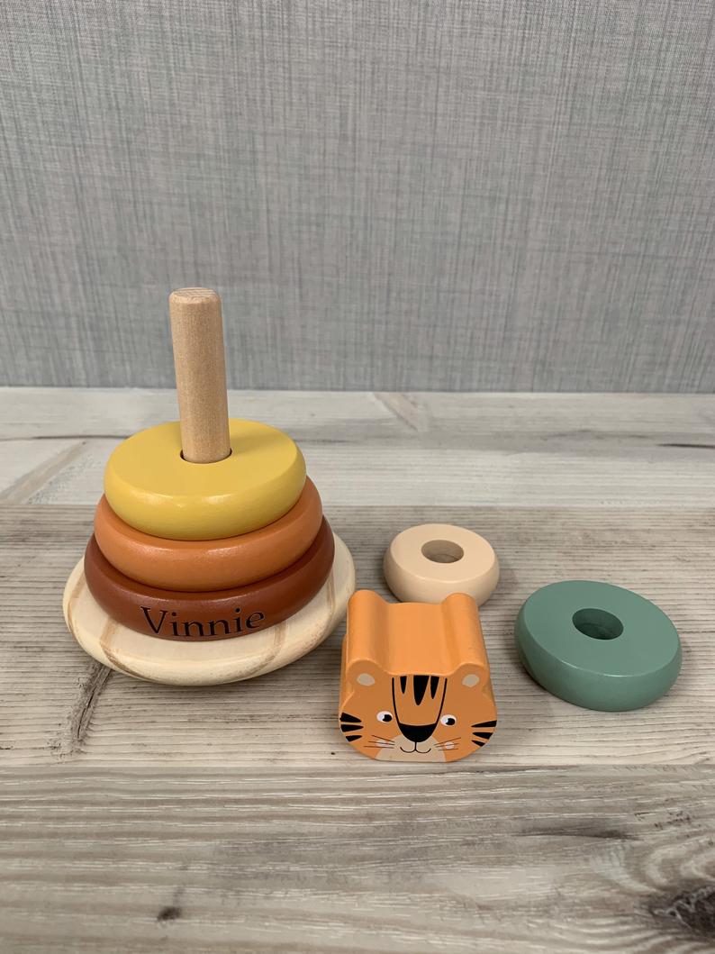 Personalised Wooden Toy Tiger Stacker - Image 3