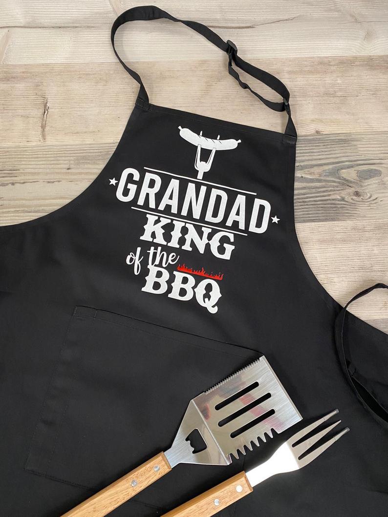Personalised Grandad Black BBQ Apron - Image 6