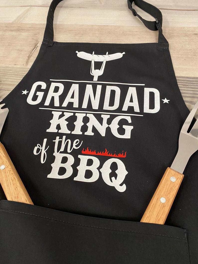 Personalised Grandad Black BBQ Apron - Image 5