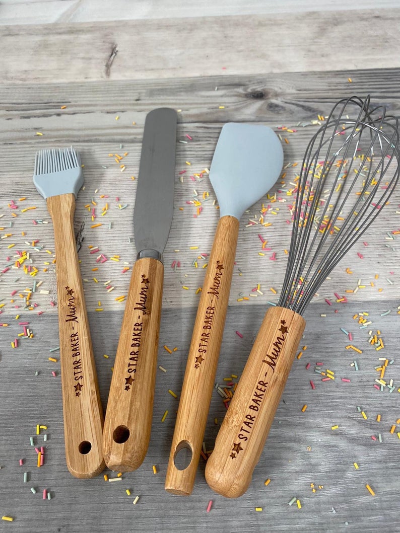 Personalised Wooden Star Baker Utensils - Image 5