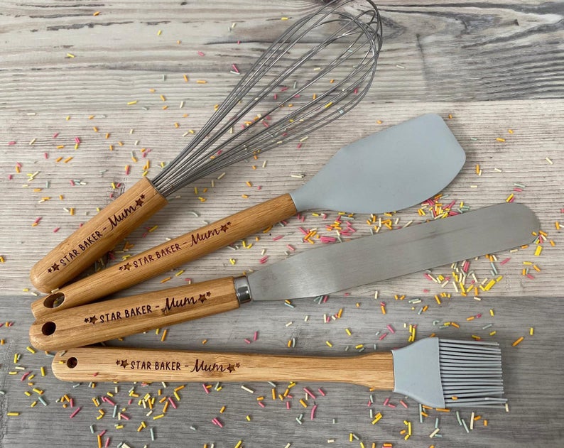 Personalised Wooden Star Baker Utensils - Image 4