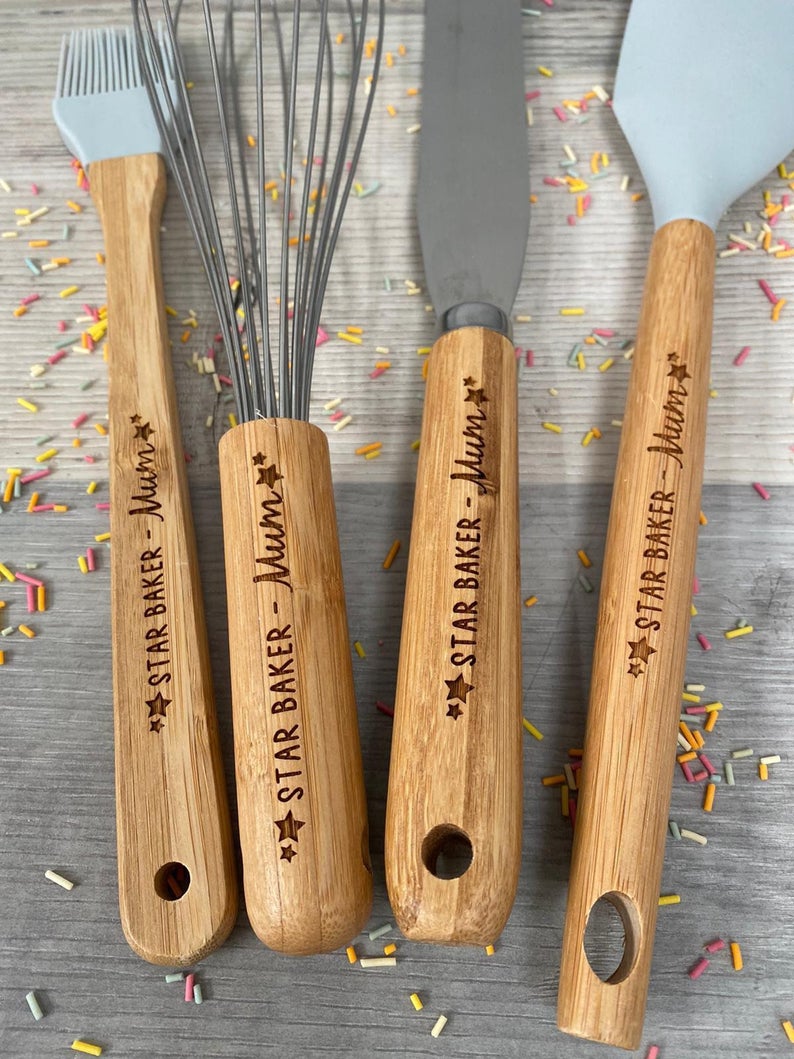 Personalised Wooden Star Baker Utensils - Image 6