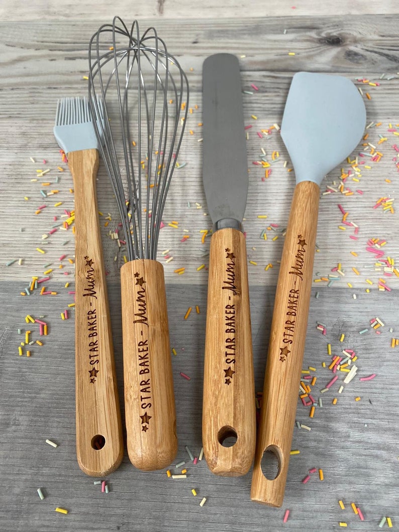 Personalised Wooden Star Baker Utensils - Image 3