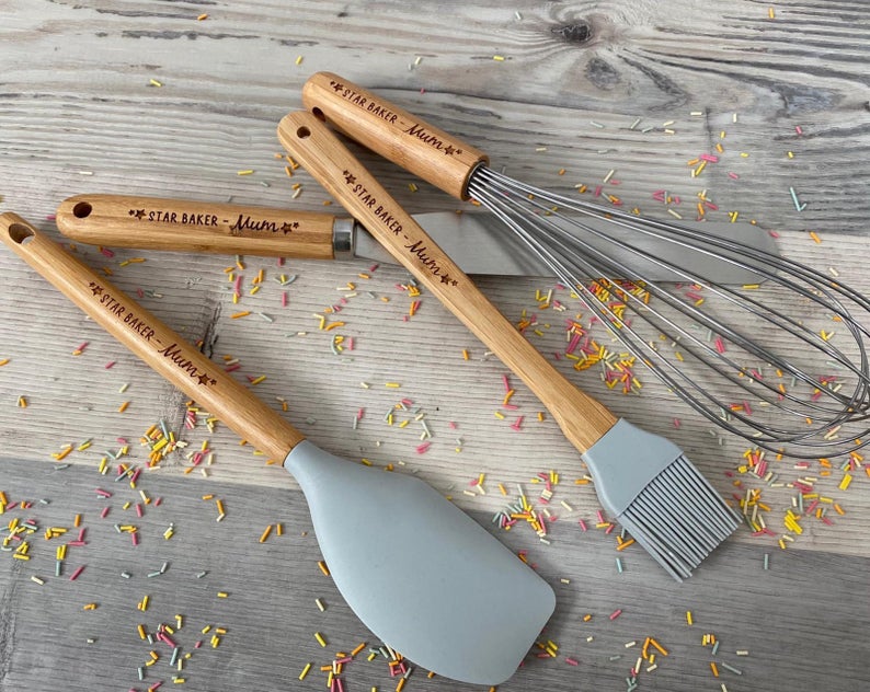 Personalised Wooden Star Baker Utensils - Image 2