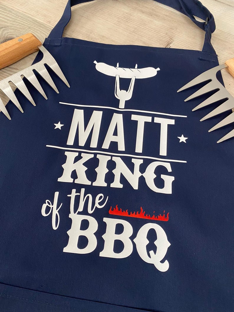 Personalised BBQ Apron - King of the BBQ - Image 3