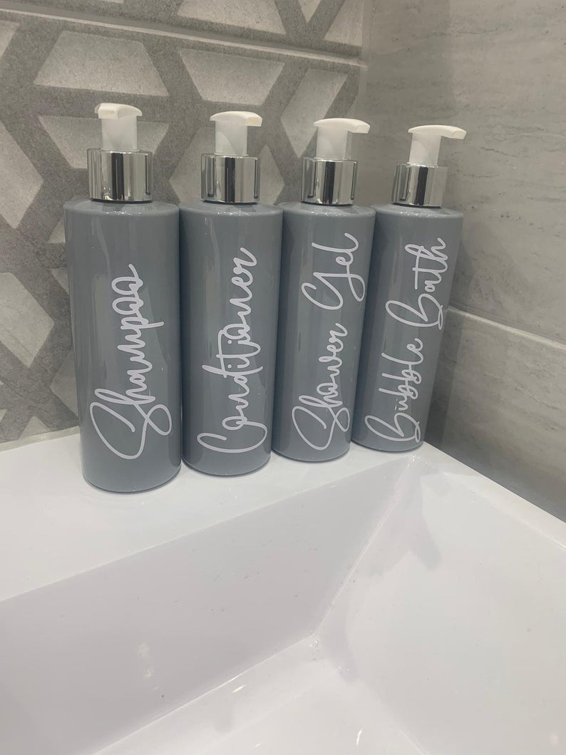 Personalised Pump Bottles Grey - Image 5