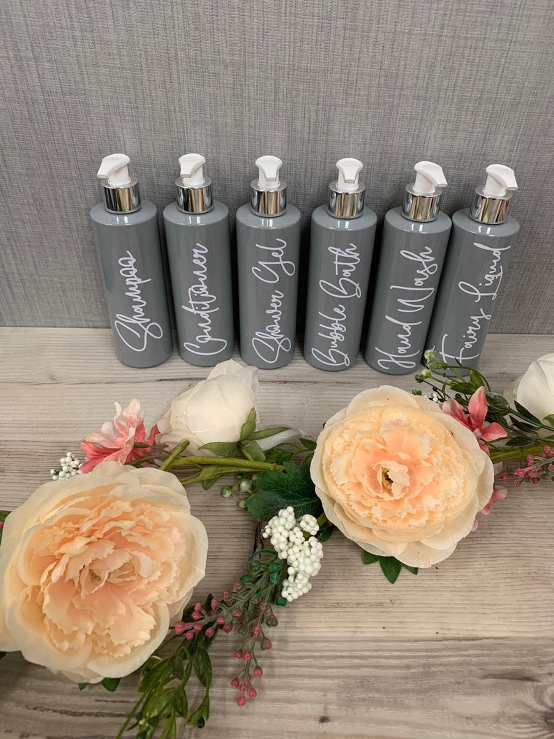 Personalised Pump Bottles Grey - Image 4