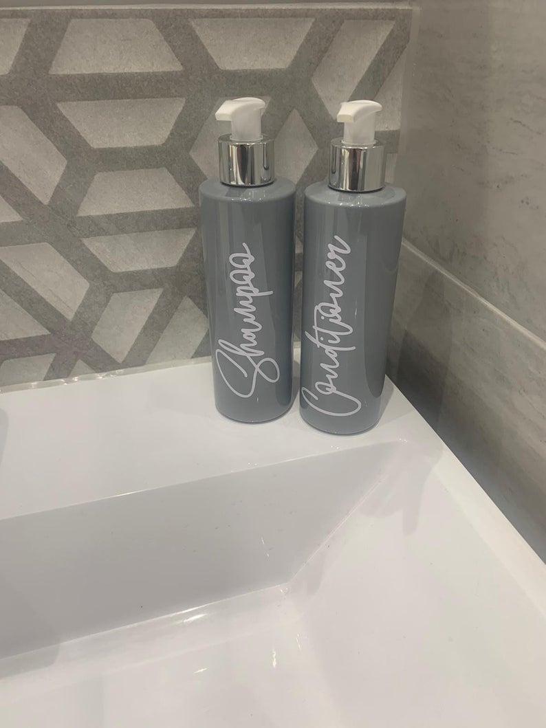 Personalised Pump Bottles Grey - Image 3