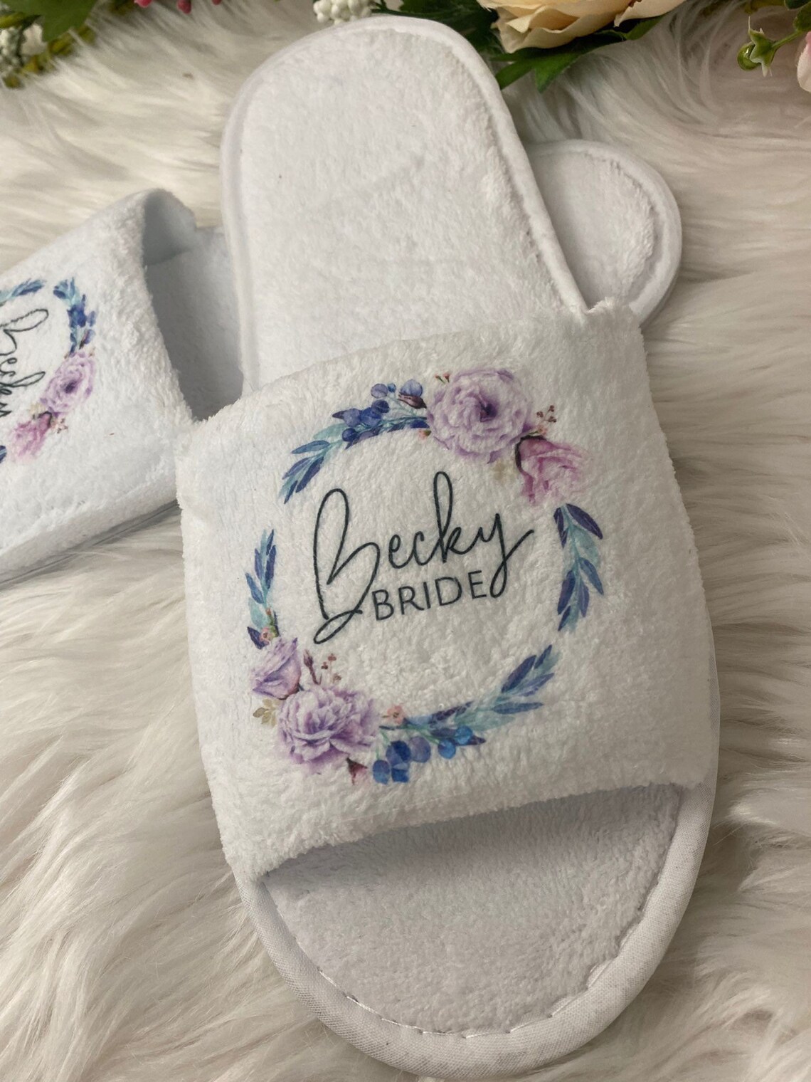 Heather Range Personalised Wedding Slippers - Image 5