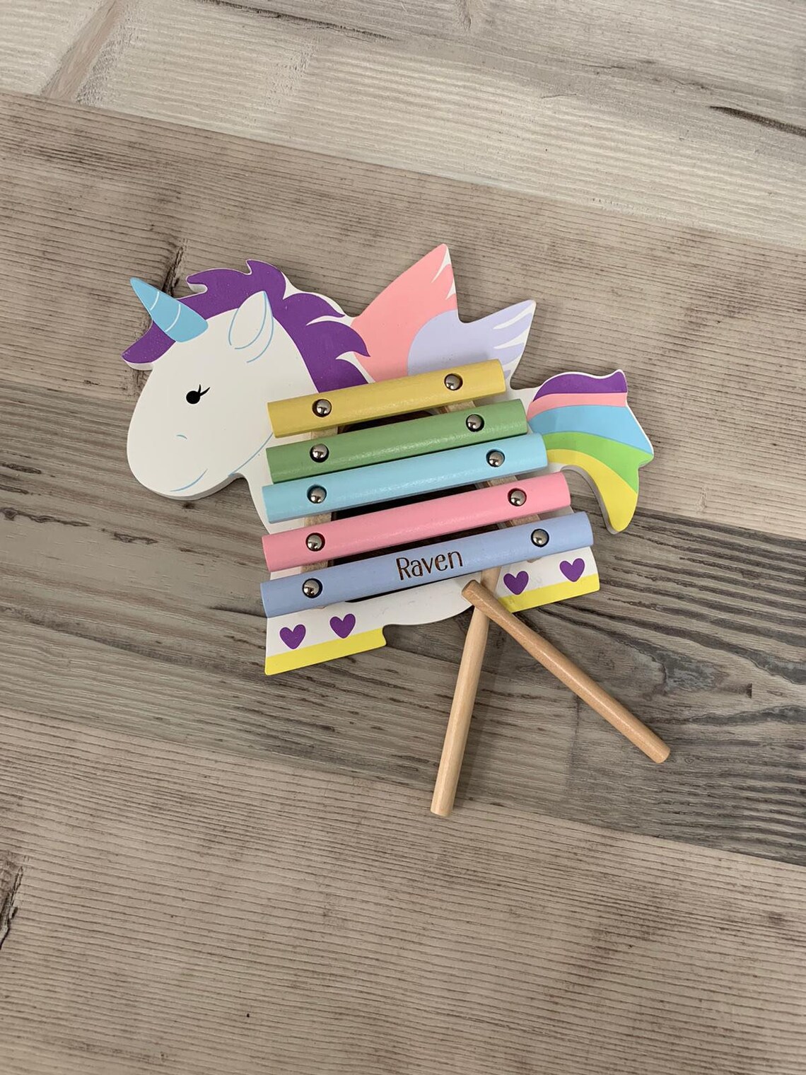 Personalised Wooden Unicorn Xylophone - Image 4