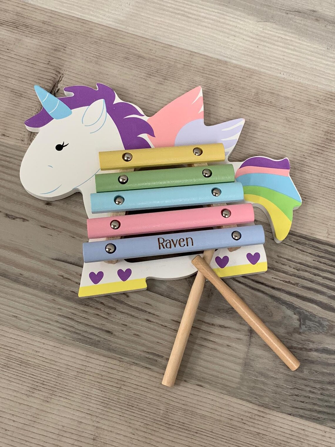 Personalised Wooden Unicorn Xylophone - Image 3