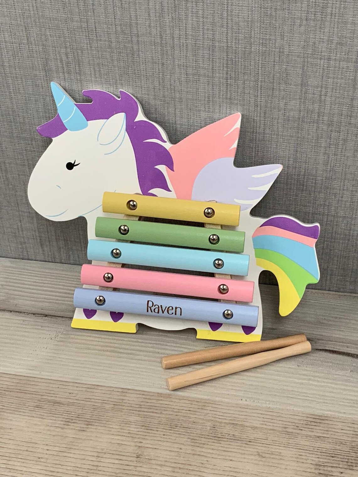 Personalised Wooden Unicorn Xylophone - Image 2