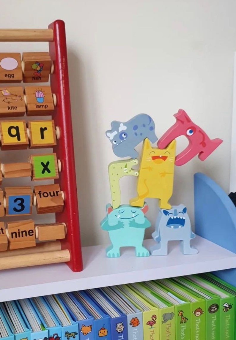 Personalised Wooden Stacking Monsters Toys - Image 2
