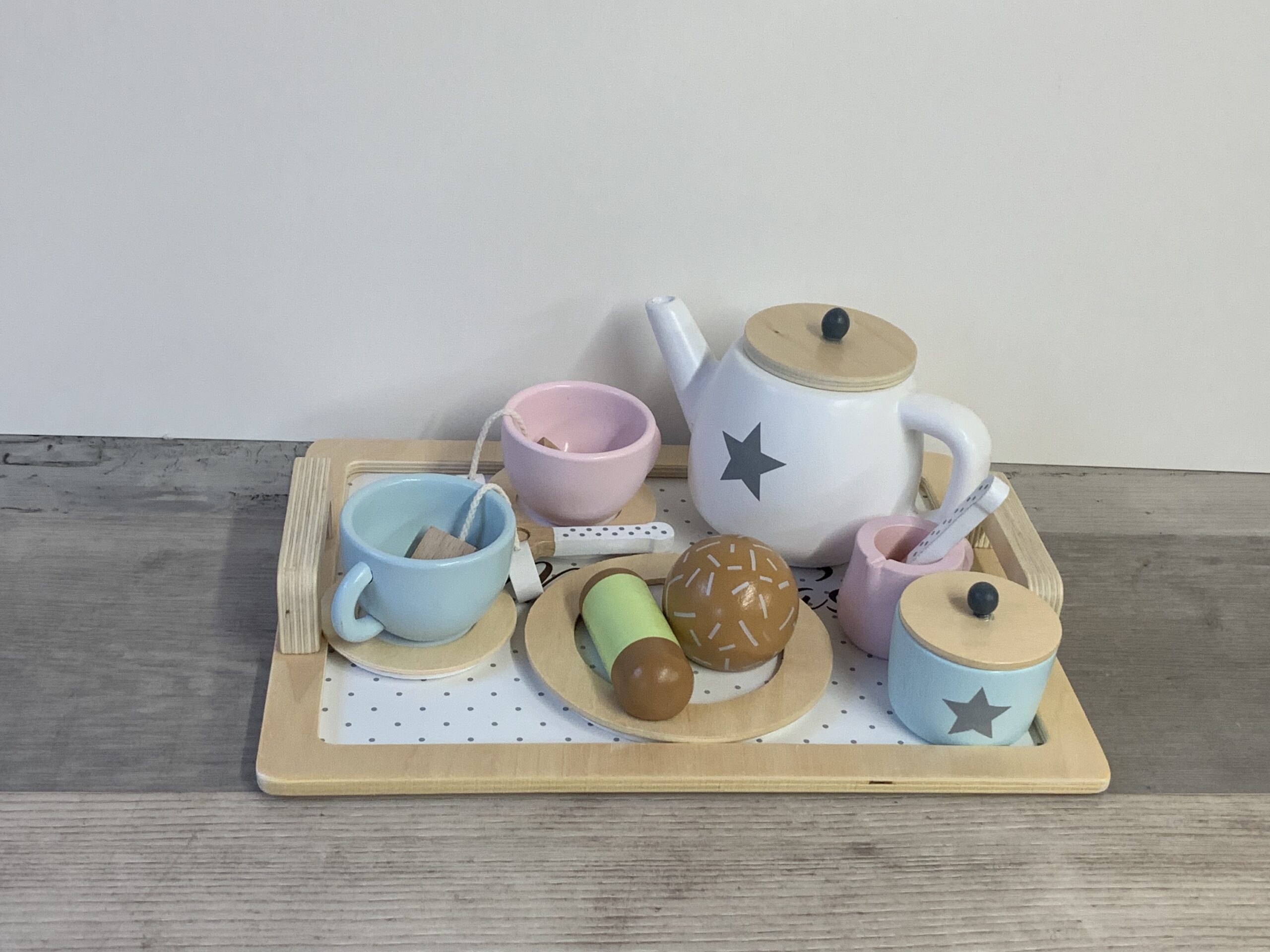 Personalised Wooden Tea Play Set - Stars Design - Image 3