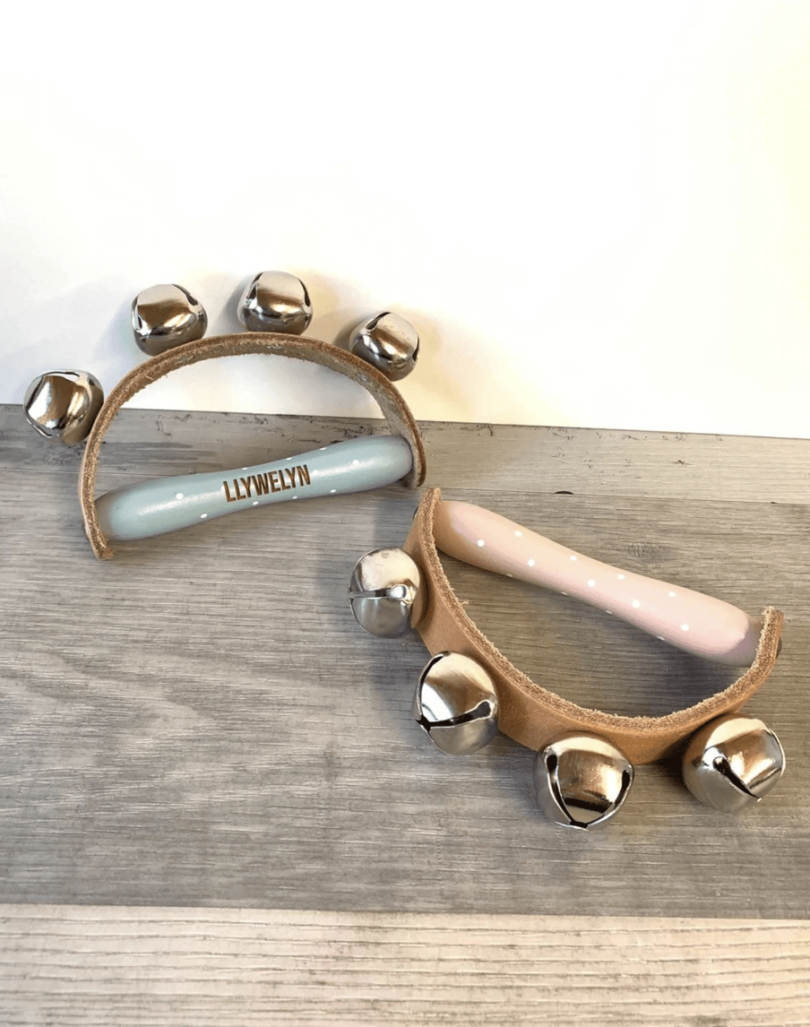 Personalised Wood and Leather Bell Shakers-Musical Toys - Image 2