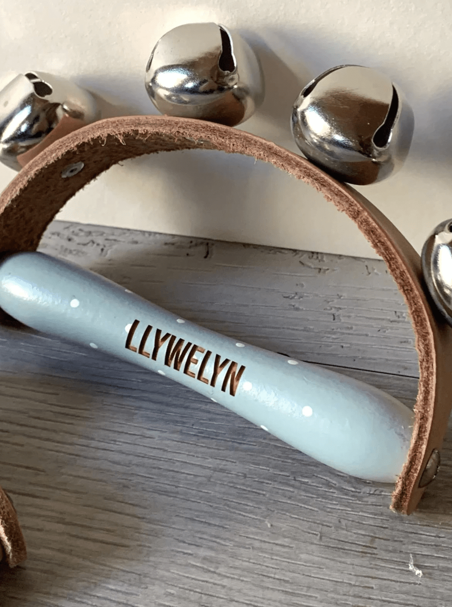 Personalised Wood and Leather Bell Shakers-Musical Toys - Image 4