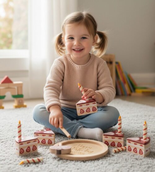 Birthday Cake with wooden candles - Image 2